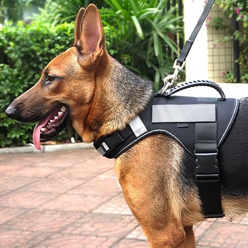 Misthis No Pull Service Dog Vest Harness (L) With Soft Handle And Reflective Stripe For Service Dogs Adjustable Padded Vest With Removable Reflective Patches For Small Medium Large Dogs