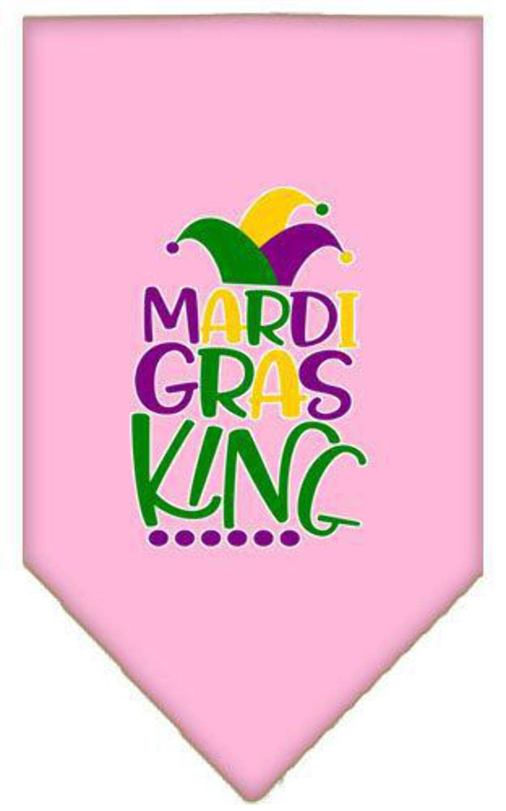 Mirage Pet Products Mardi Gras King Screen Print Mardi Gras Bandana Light Pink Large