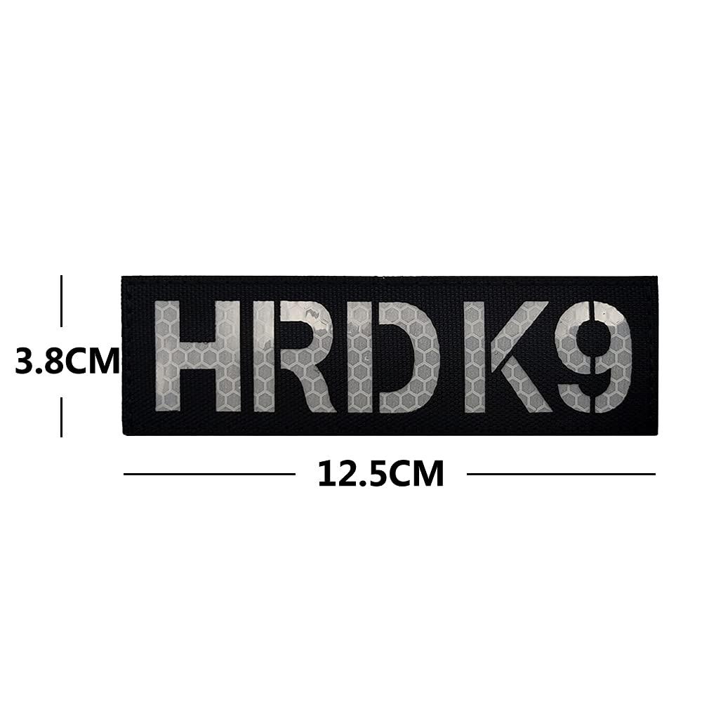 2Pc Reflective Patches Hrd K9 Dog Vest Patches Removable Patches With Hook Backing For Animal Vest Harnesses, Collars, Leashes (