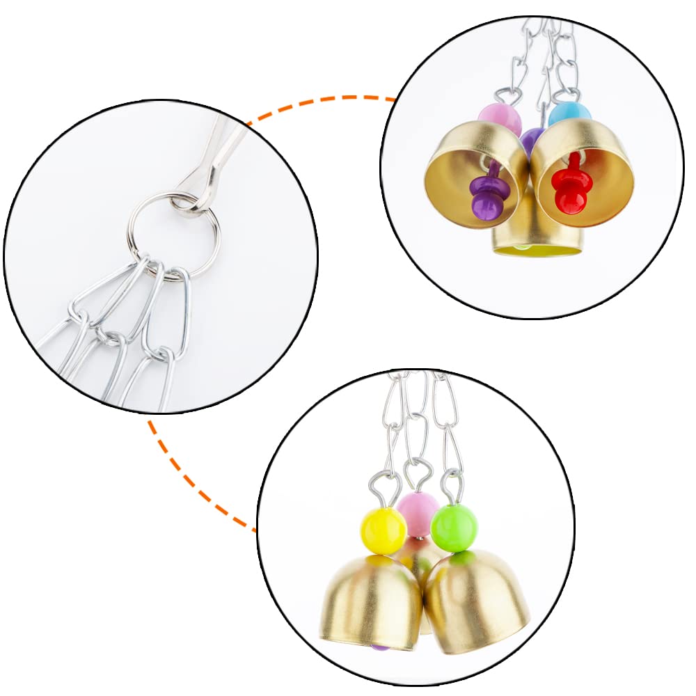 Vturboway 2 Pack Pet Parrot Bell Toy Bird Chewing Toy Stainless Steel Hanging Bells For Bird Parrot Conure Cockatoo Macaw Africa