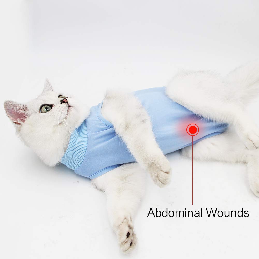 DOTON Cat Recovery Suit for Male and Female Surgical Post Surgery Soft Cone Onesie Shirt Clothes Neuter Licking Protective Diape