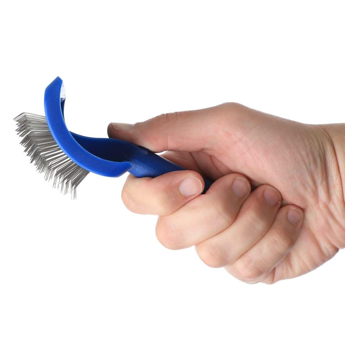 Show Tech Tuffer Than Tangles Slicker Brush For Dog Grooming With Long, Firm Pins, Medium Size, Perfect For Doodle Breeds, Angled Pins For Dematting, Remove Undercoat, Comfort Grip Handle