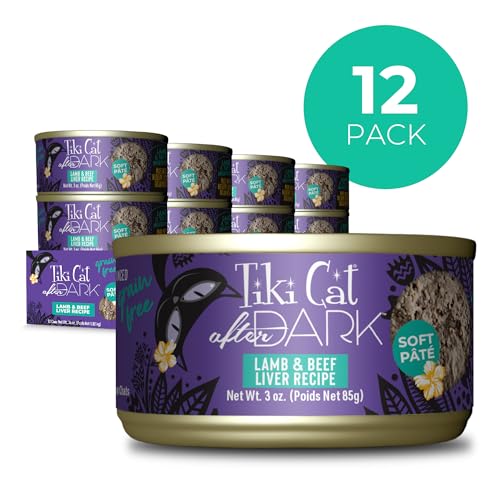 Tiki Cat After Dark Soft Pate, Lamb & Beef Liver, High-Protein and 100% Non-GMO Ingredients, Wet Cat Food for Adult Cats, 3 oz.