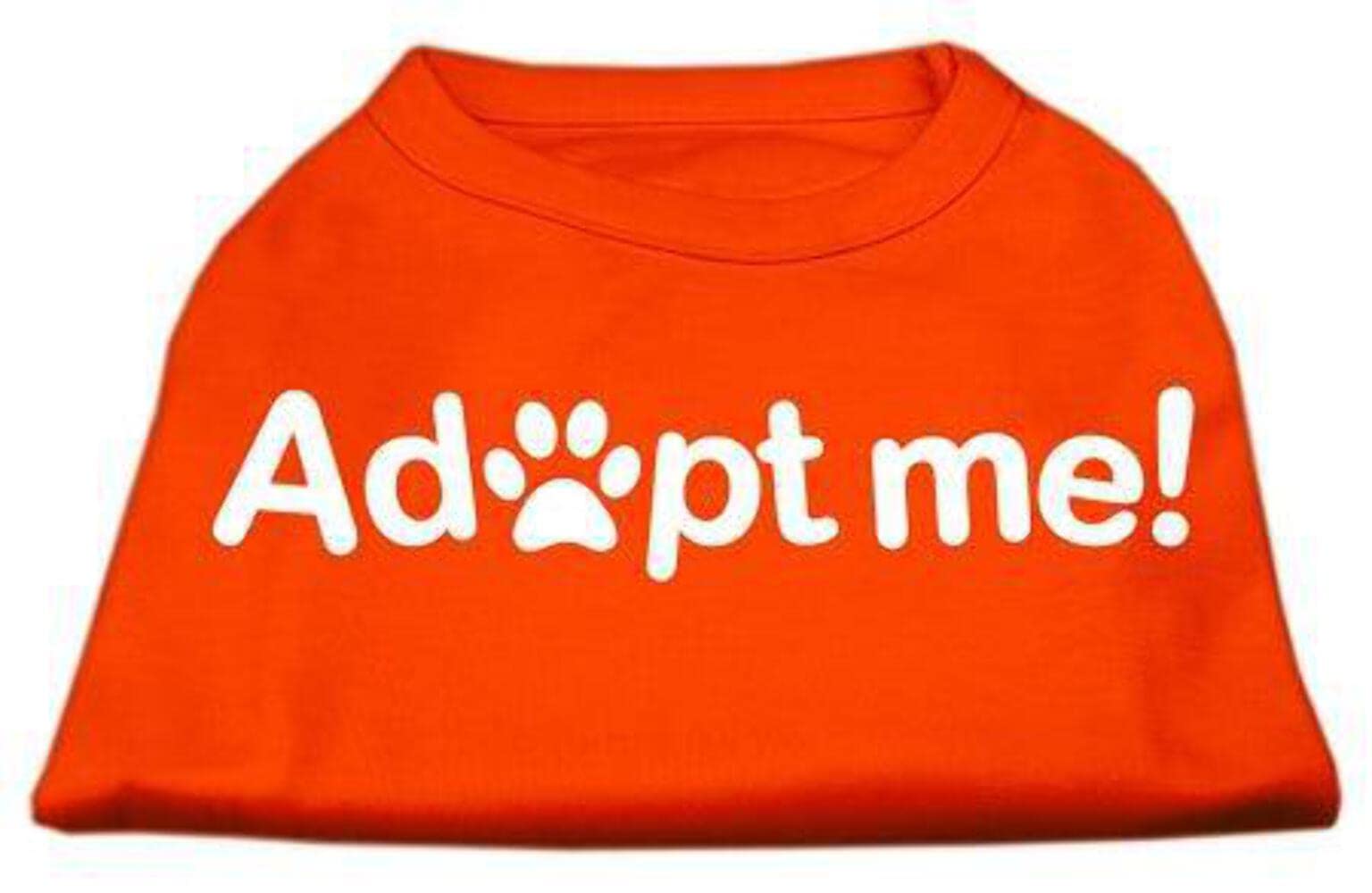 Pet Dog & Cat Shirt Screen Printed, &quot;Adopt Me&quot; Orange SM (3-6 lbs.)