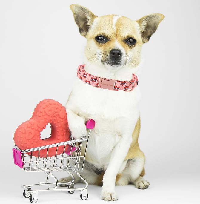 Unique Style Paws Valentine'S Dog Collar Heart Love Collar For Dog Cotton Metal Buckle Dog Collars New