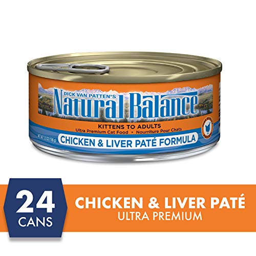 Natural Balance Original Ultra Adult Wet Canned Cat Food, Chicken & Liver Recipe 5.5 Ounce (Pack of 24)