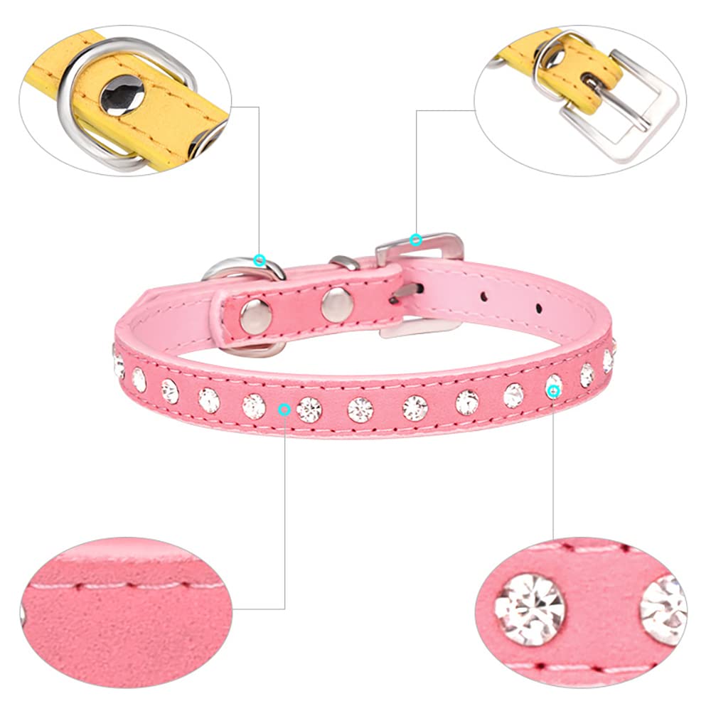 Puppy Collar With Bling Diamond, Pretty Crystal Sparkly Rhinestone Glitter Jewel Girls Cat Collars For Xxs Xs Small Medium Pet Female Dogs Boys Kitten, Blue M