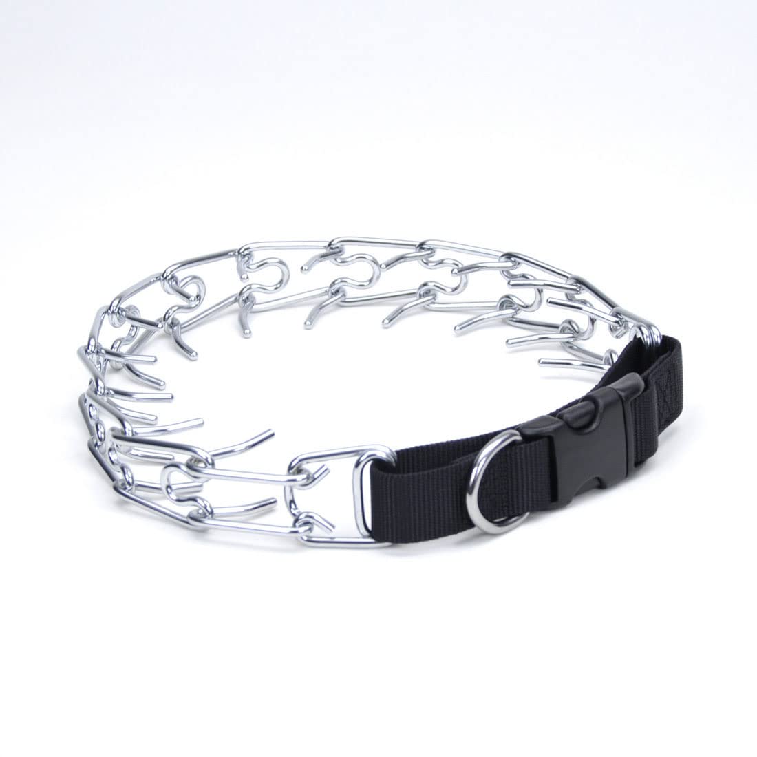 Coastal Pet Titan Easy-On Dog Prong Training Collar With Buckle - Training Collar For Dogs - Durable Metal Dog Collar - Training Collar With Side Release Buckle - Black, 4 Mm X 22'