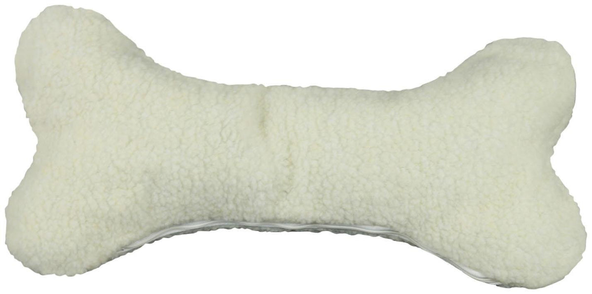 Carolina Pet Sherpa Bone Shaped Pillow/Toy For Pets, Large, Natural