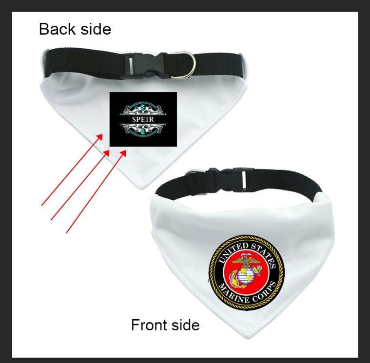 Marine Corps Pet Bandana Collar - Military Scarf Collar - Usa Dog Bandana (S)