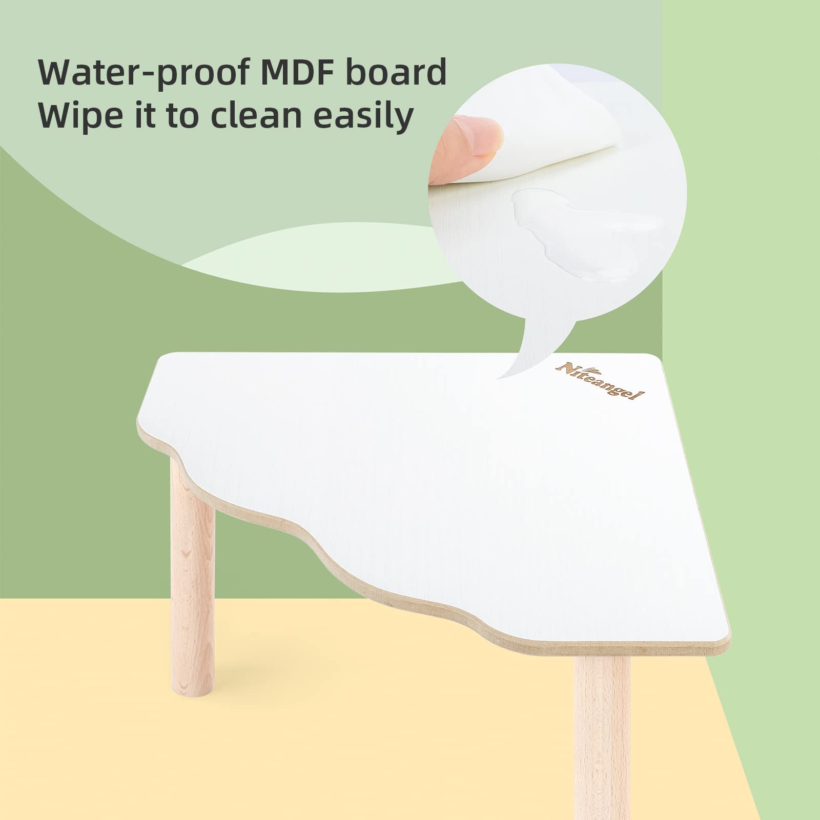 Niteangel Hamster Play Wooden Platform For Dwarf Syrian Hamsters Gerbils Mice Degus Or Other Small Pets (Triangle - 5.9'' Height, White)