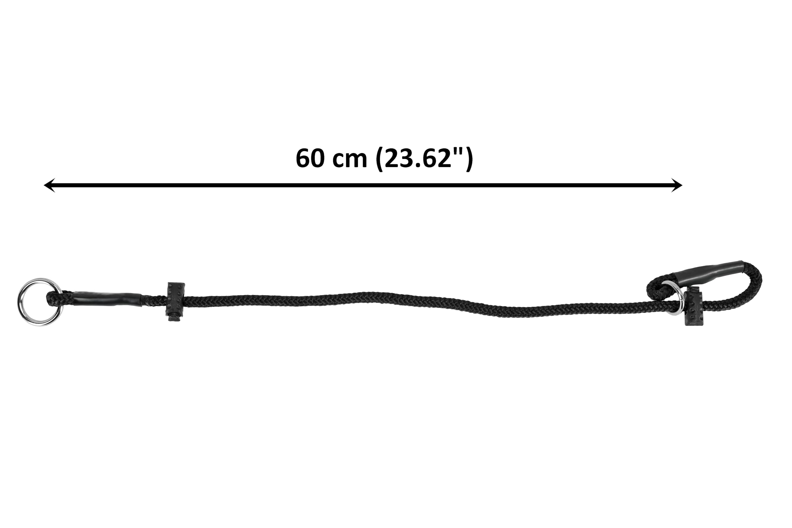 Dingo Gear Choke Collar for Dog Training Handmade of Cord with 2 Limiters Waterproof Black XL S04050