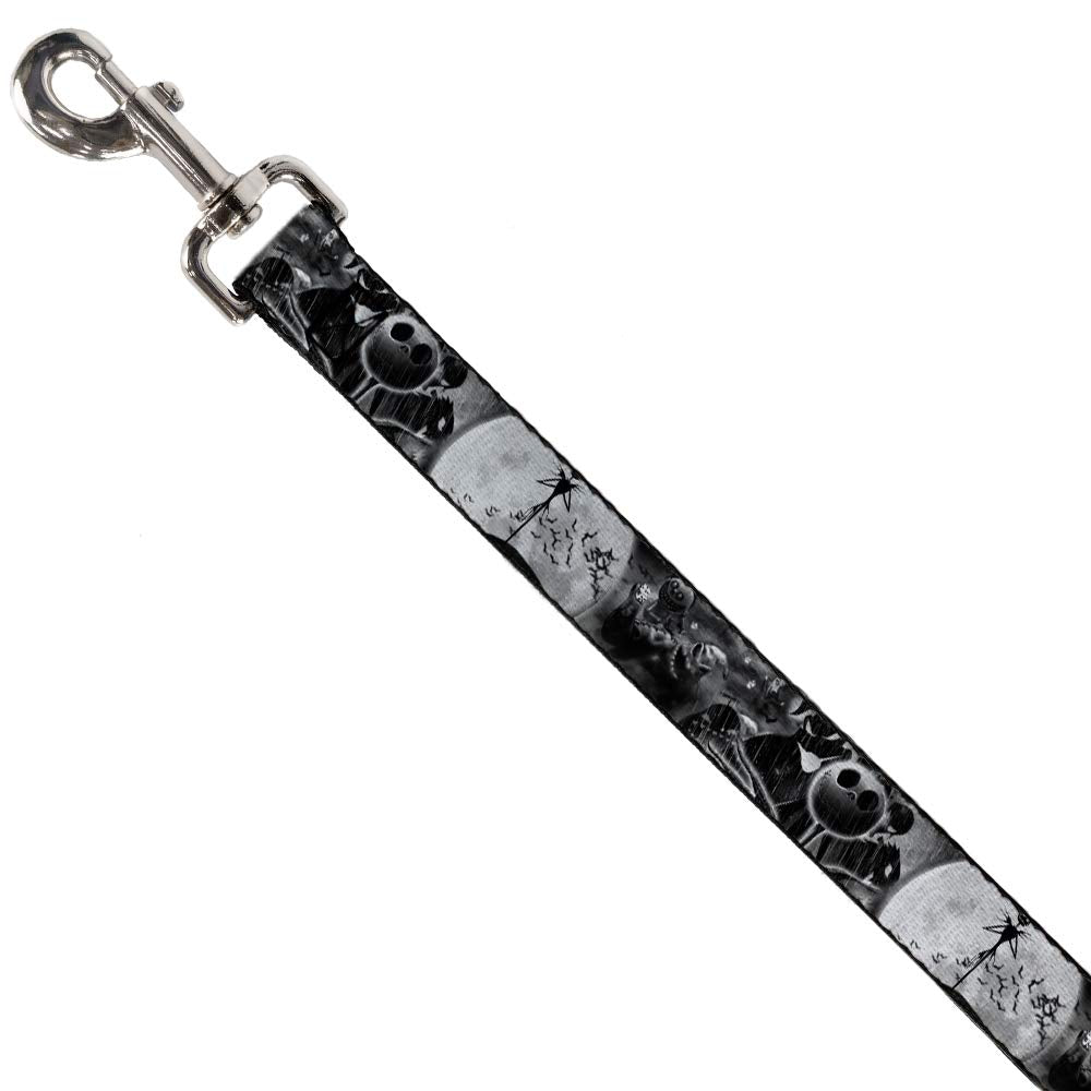 Dog Leash Jack Oogie Boogie Scenes Grays 6 Feet Long 1.5 Inch Wide