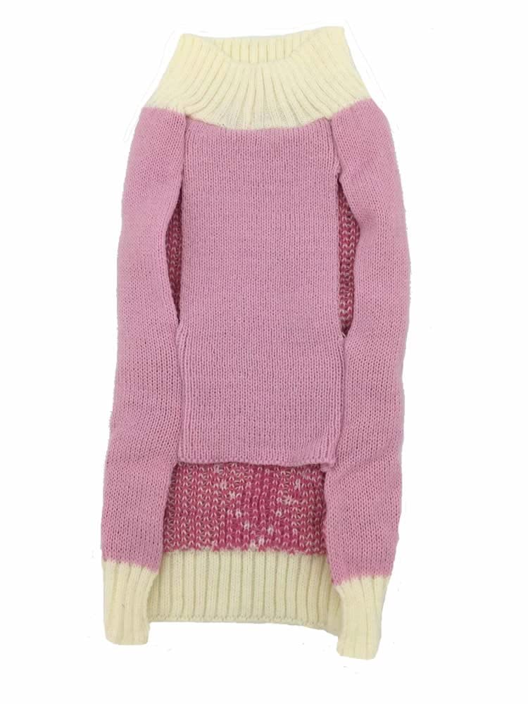 Argyle Knit Turtleneck Dog Sweater For Small Dogs Kitty Cats, Small (S) Size Pink