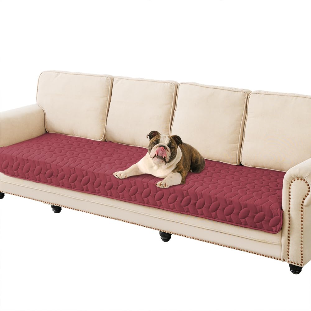 Ameritex Waterproof Pet Bed Cover Anti-Slip Dog Bed Blanket for Sofa and Furniture Waterproof New Pattern Design (Burgundy, 30x9