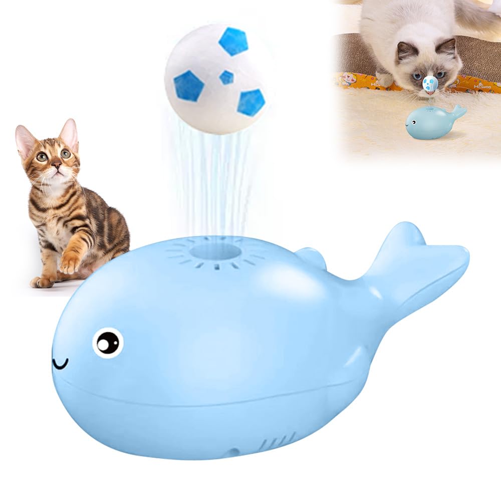 2 Pcs Cat Toy Ball - Floating Ball Cat Toy, 2025 Upgrade Whale-Shaped Floating Cat Toys, Interactive Cat Toys Balls Electric Mov