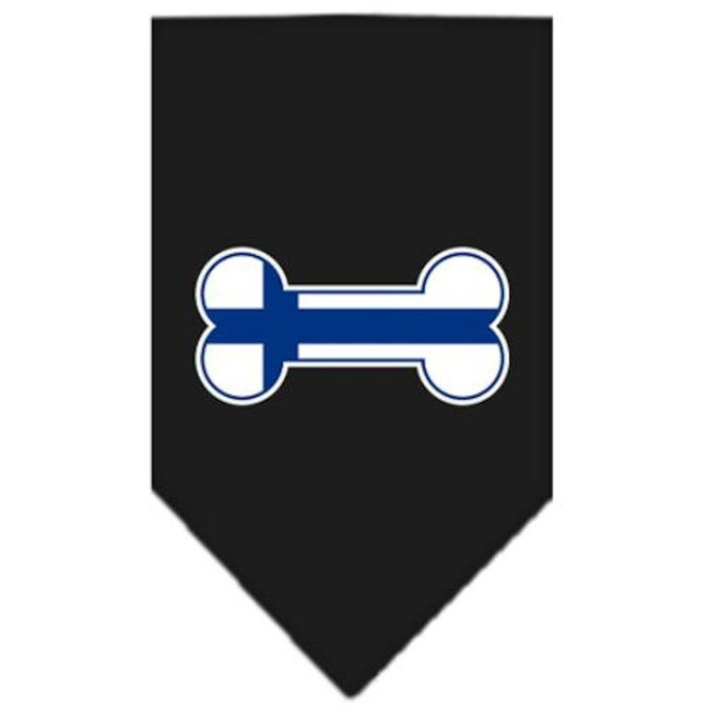 Mirage Pet Products Bone Flag Finland Screen Print Bandana for Pets, Small, Black