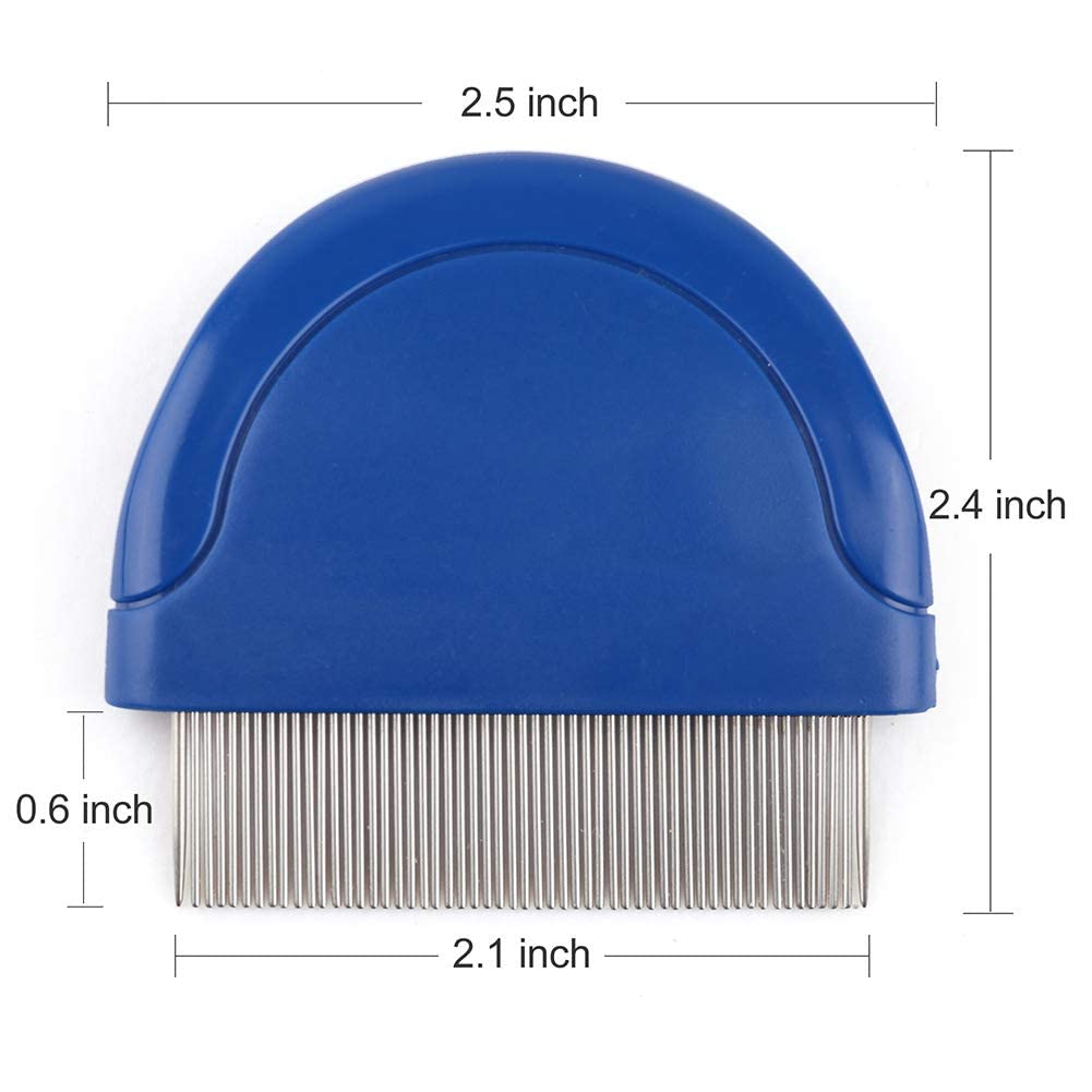 PrimePets Flea Comb for Cats and Dogs - Blue Pet Hair Removal Comb, 1 Count, Effective Grooming Tool