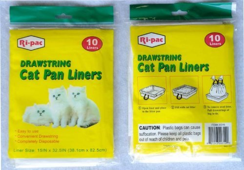 Durapak Supplies 60 Pieces Drawstring Cat Pan Liner For Litter Waste Scoop Disposal