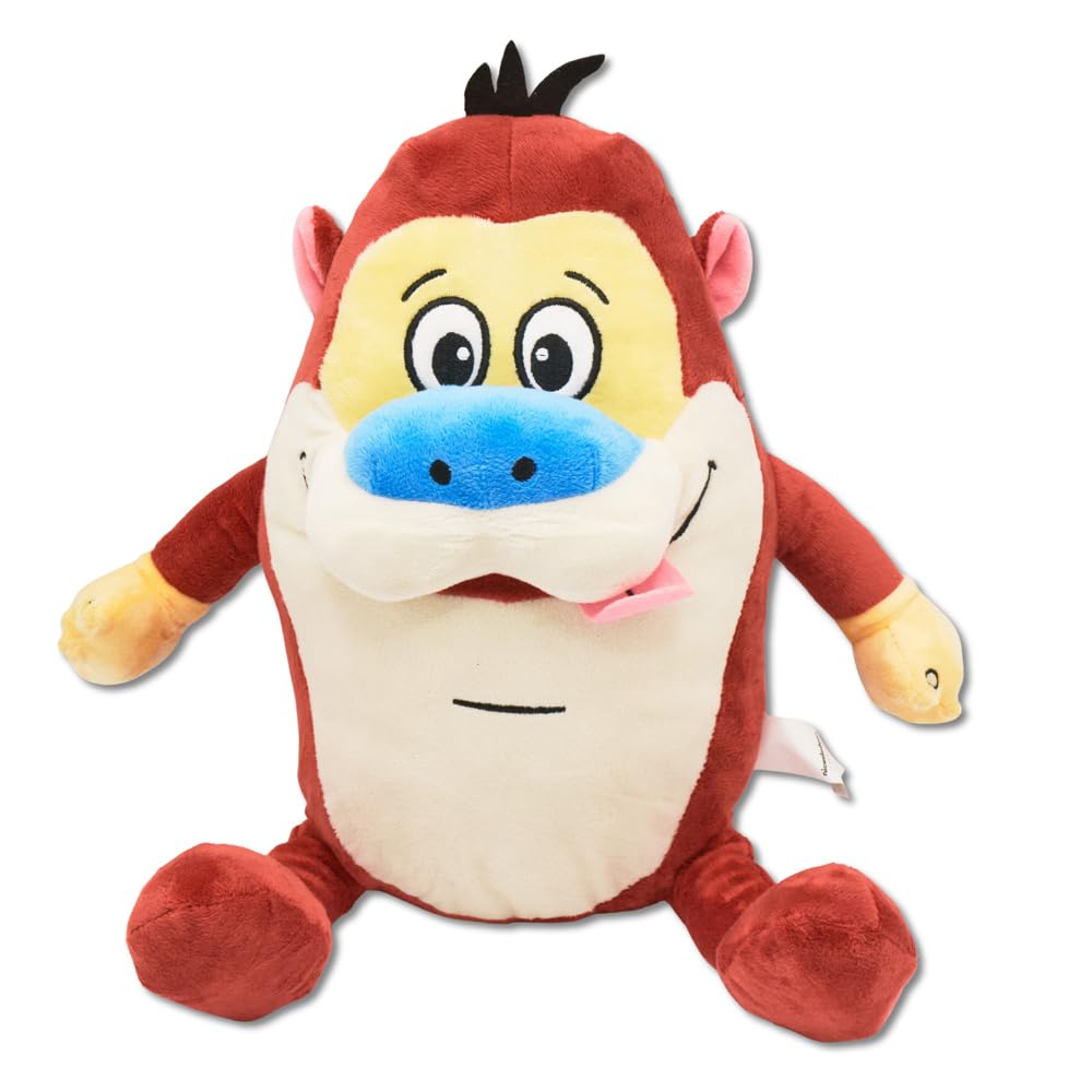 Buckle-Down The Ren and Stimpy Show Squeaky Plush Dog Toy for Large, Medium & Small Dogs, Stimpy Full Body Pose, 5 x 7