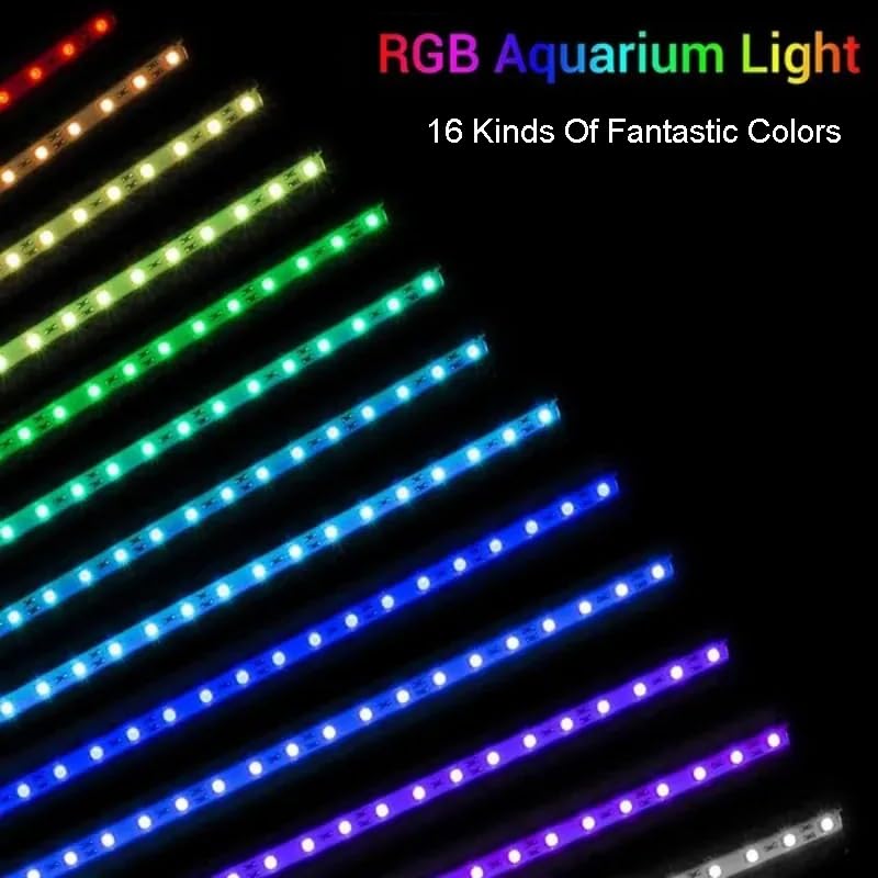Submersible Aquarium Light,LED Aquarium Air Bubble Light,RGB Color Changing Brightness Adjustable Timing Waterproof Remote Contr