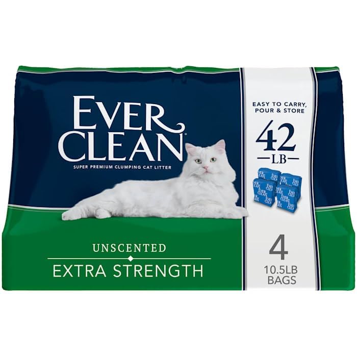 Ever Clean Extra Strength Clumping Unscented Cat Litter, 42 Lbs.