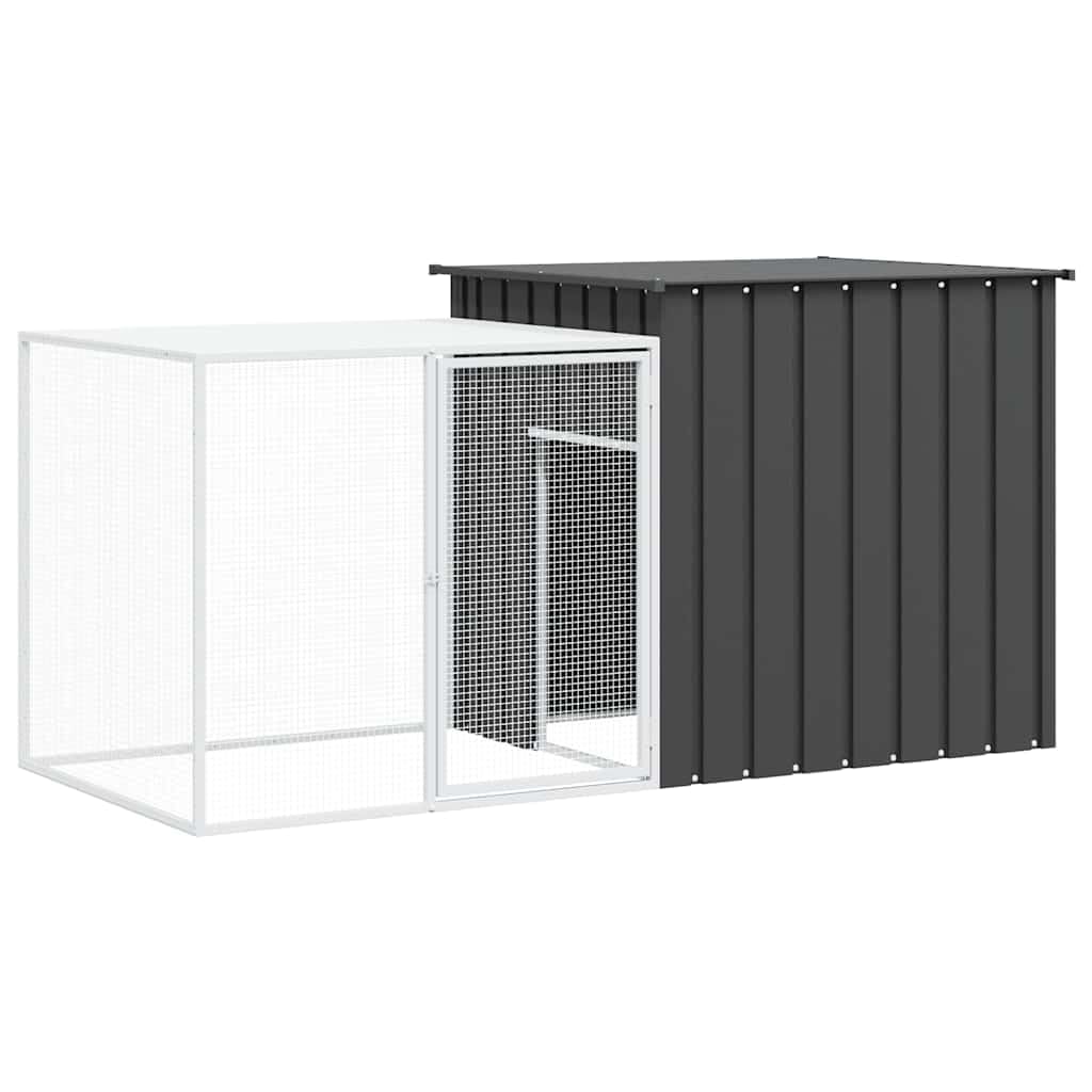 vidaXL Rabbit Cage for Indoor/Outdoor Use - Spacious Design with 78.7x35.8x39.4 Dimensions, Galvanized Steel Construction, Anthr
