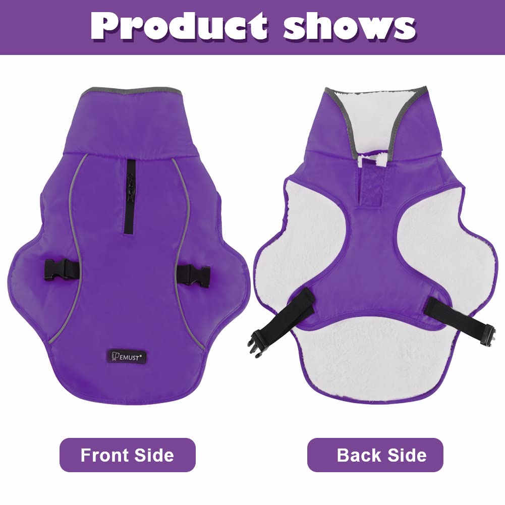 Emust Winter Dog Jacket, Windproof Dog Apparel For Cold Weather, Reflective Winter Coats For Dogs, Warm Puppy Jacket For Cold Wi