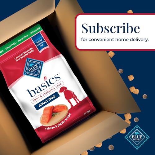 Blue Buffalo Basics Grain-Free Dry Dog Food for Adult Dogs, Limited Ingredient Diet, Salmon Recipe, 11-lb Bag