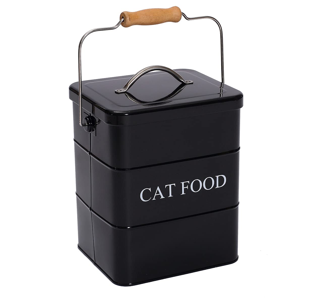 Geyecete Cat Treats tin and cat Food Storage Tin with Lid & with Spoon for cat Food Storage, Medium Pet Food Storage Can-Cat Foo