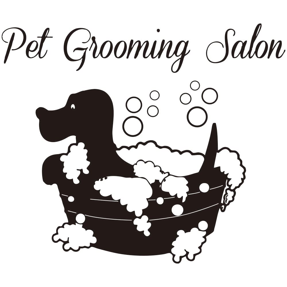 Anfrjji Pet Grooming Wall Decal - Create A Fun, Playful Atmosphere With Removable Pvc Stickers - Perfect For Pet Shops, Grooming