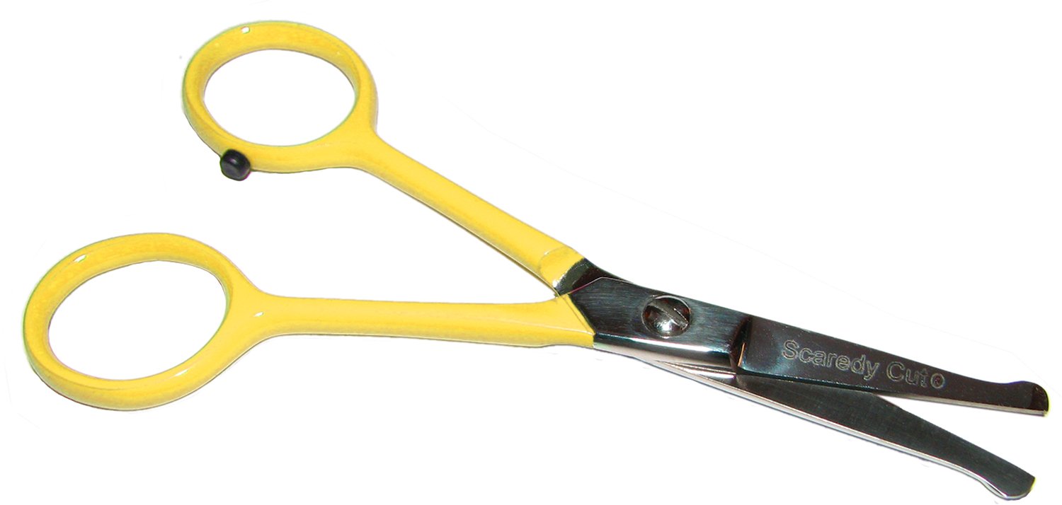 Tiny Trim 4.5' Ball-Tipped Scissor For Dog, Cat And All Pet Grooming - Ear, Nose, Face & Paw - Scaredy Cut'S Small Safety Scissor