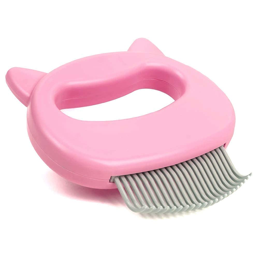 Leo'S Paw The Original Pet Hair Removal Massaging Shell Comb Soft Deshedding Brush Grooming And Shedding Matted Fur Remover Dematting Tool For Long And Short Hair Cat Dog Puppy Bunny (Pink)