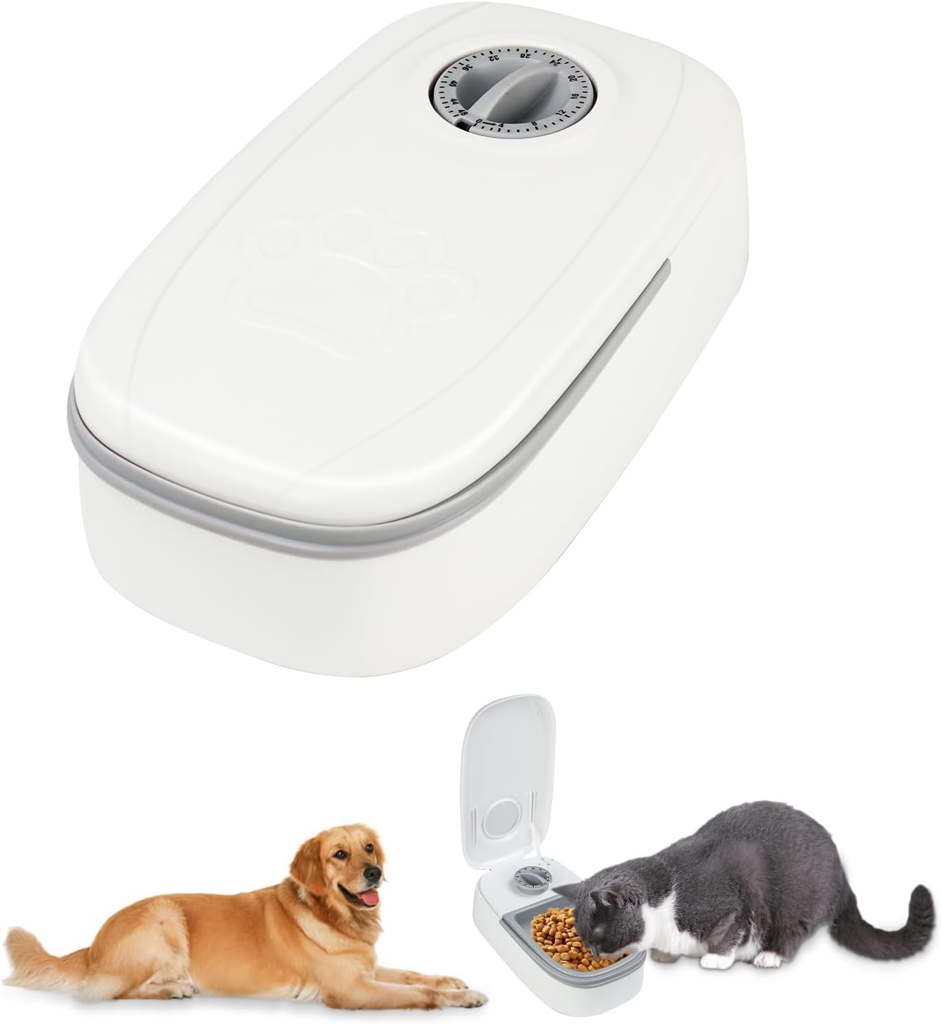 Automatic Pet Feeder With Programmable Timer, 148 Hour Timed Food Dispenser For Cats & Dogs, Portion Control Feeding Bowl, Mois