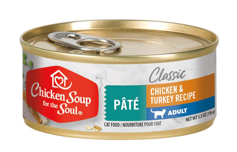 Chicken Soup For The Soul Pet Food Adult Cat Wet Cat Food- Chicken & Turkey Pate - Pack Of 24 (5.5 Oz Each)