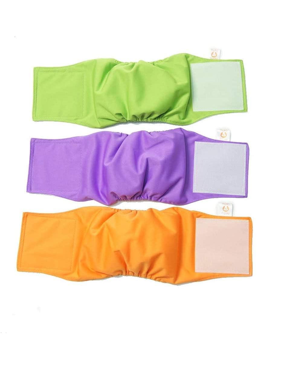 PETTING IS CARING Dog Diapers Male - Reusable Dog Belly Bands for Male Dogs, Pack of 3 - Males Dog Diapers, Puppy Diapers Male, 