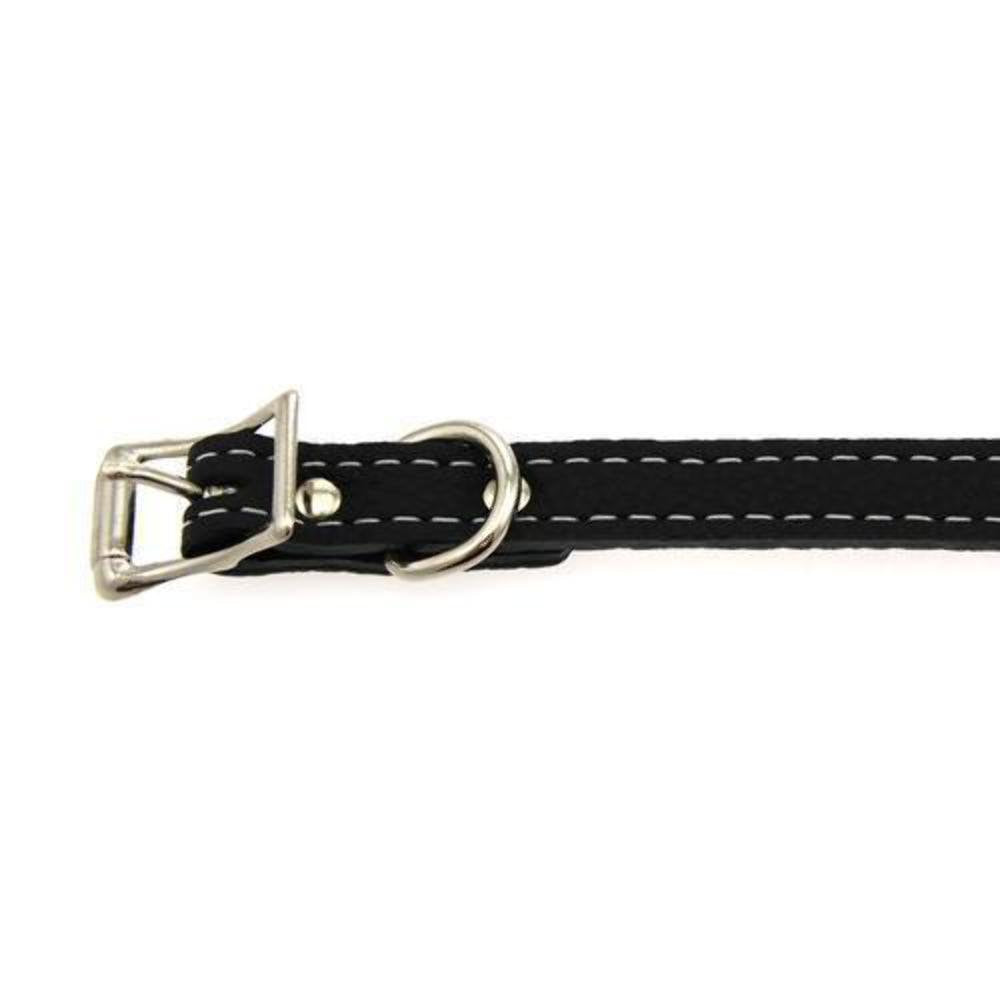 Luxury Italian Leather Tuscany Dog Collar - Black - 12