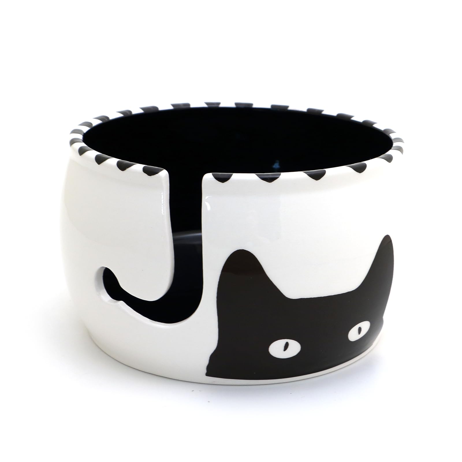 Kitty Ears Cat Ceramic Yarn Bowl, Crochet And Knitting Gifts - Lennymud By Lorrie Veasey