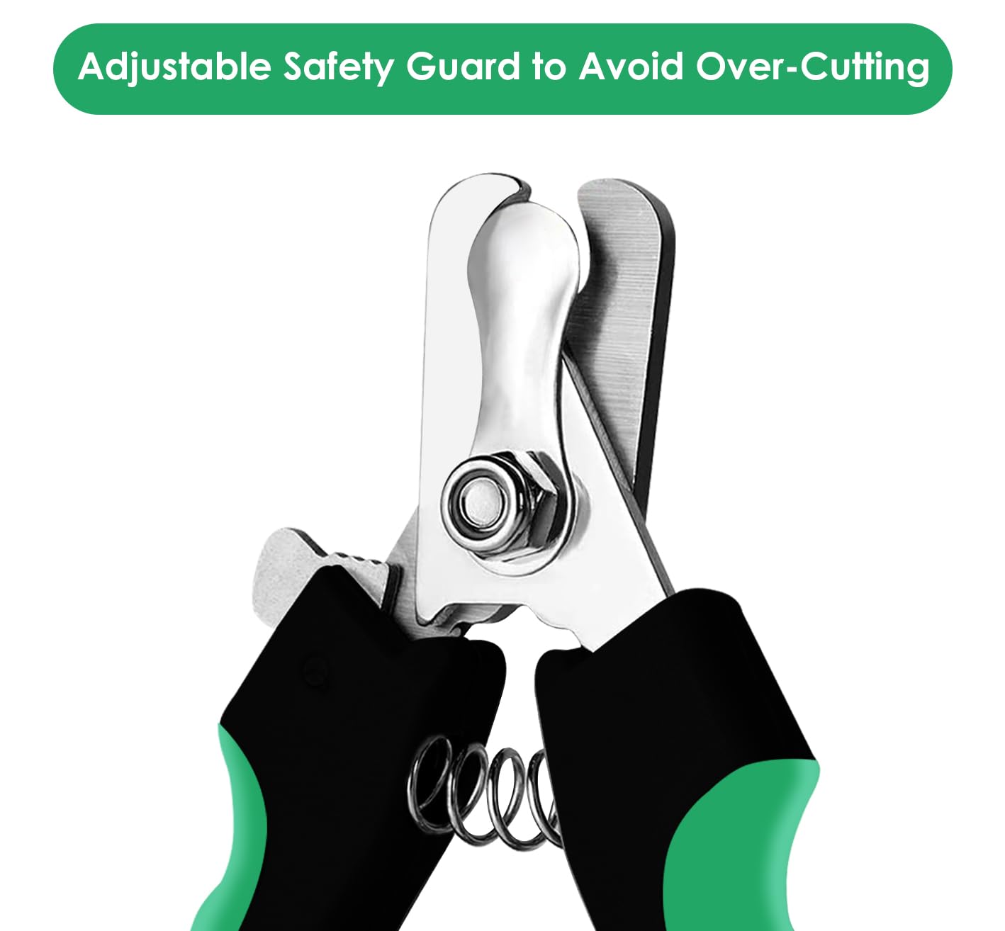 Candure Dog Nail Clippers Professional Pet Nail Clipper Suitable For Cats, Rabbits And Guinea Pigs - Safety Lock/Protective Guard To Avoid Over Cutting (Green, Medium To Small)