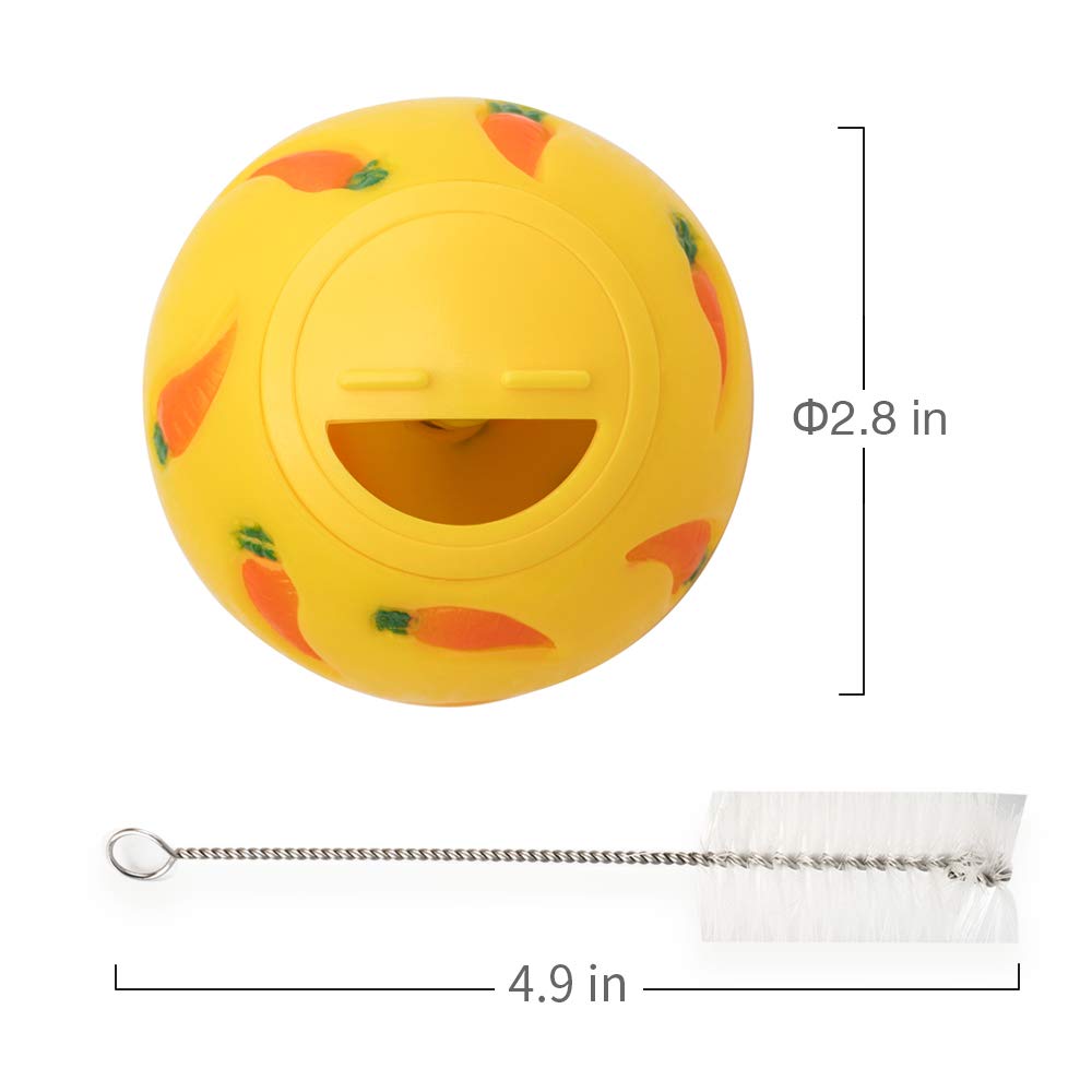 Niteangel Treat Ball, Snack Ball For Small Animals (Small, Yellow & Green)