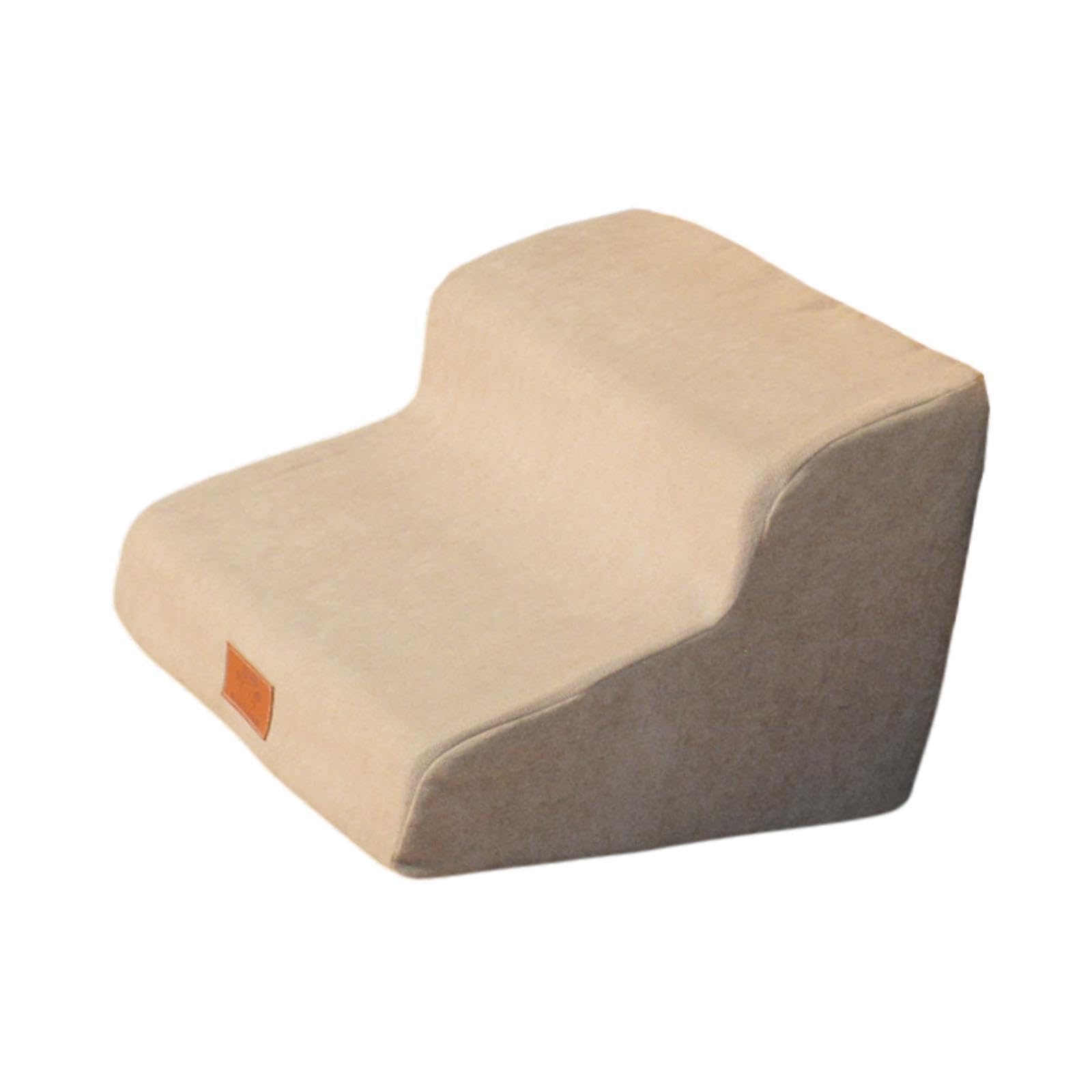 Dog Stairs Removable Cover Kitten Kitty High Density Sponge for Home Bed Car 2 Steps Beige