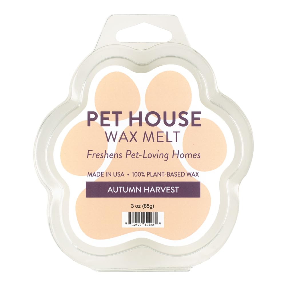 One Fur All Pet House Wax Melts - Autumn Harvest Pack of 2 - Pet Odor Eliminating Wax Melts - Long-Lasting Scented Wax Melts - P