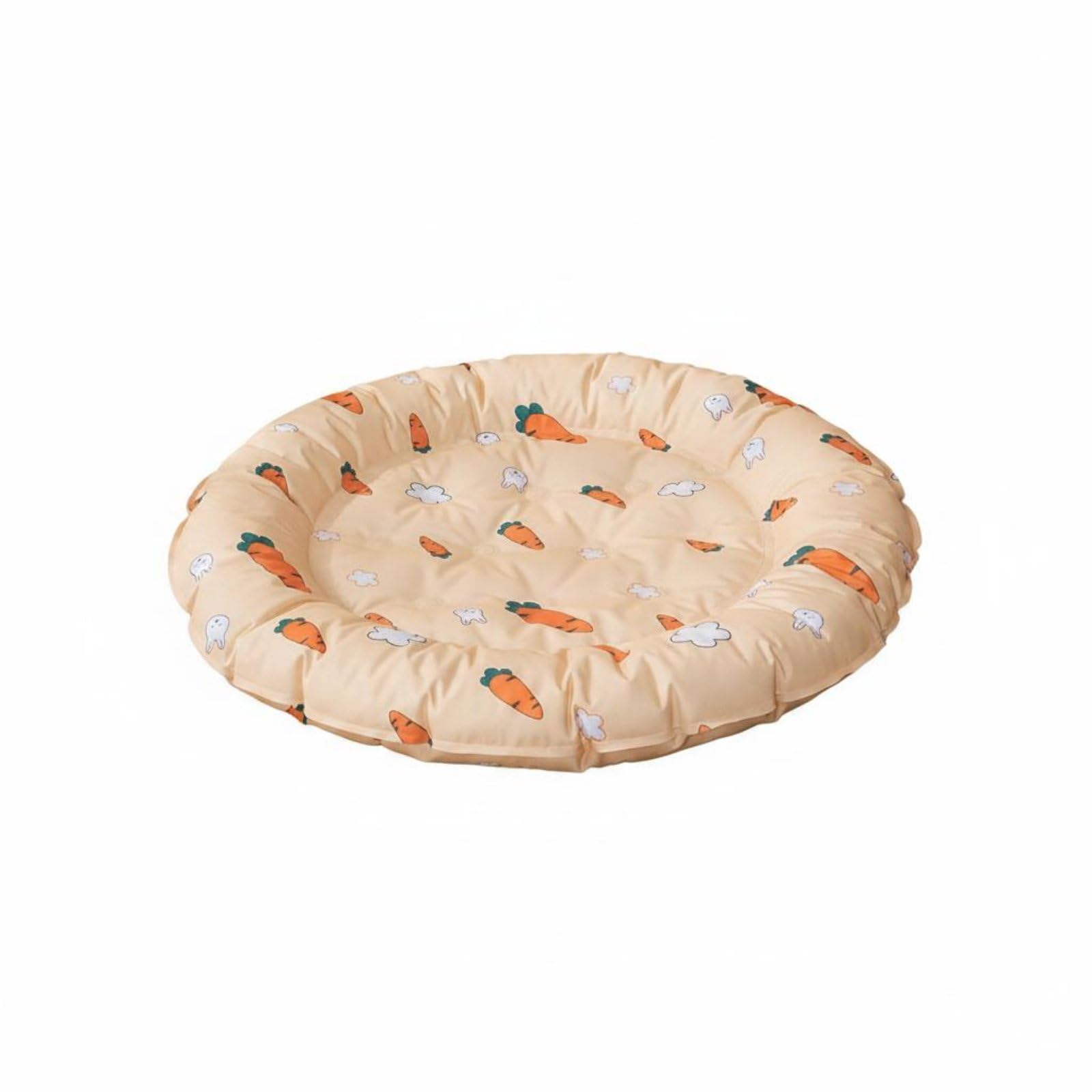 Merishopp Round Cooling Pet Bed Summer Use Feline Cooling Mat Soft Padded Rim for Hot Weather, Orange, S | Pet Supplies | Small 