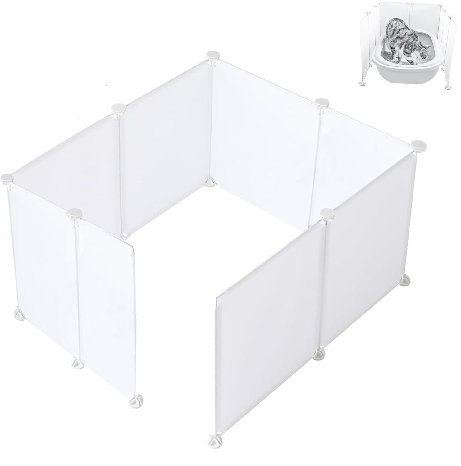 Pet Litter Box Enclosure Splash Guard,Diy Extra Large Cat Litter Box Shields For Open Top Litter Pan.Small Animal Pen For Hamste