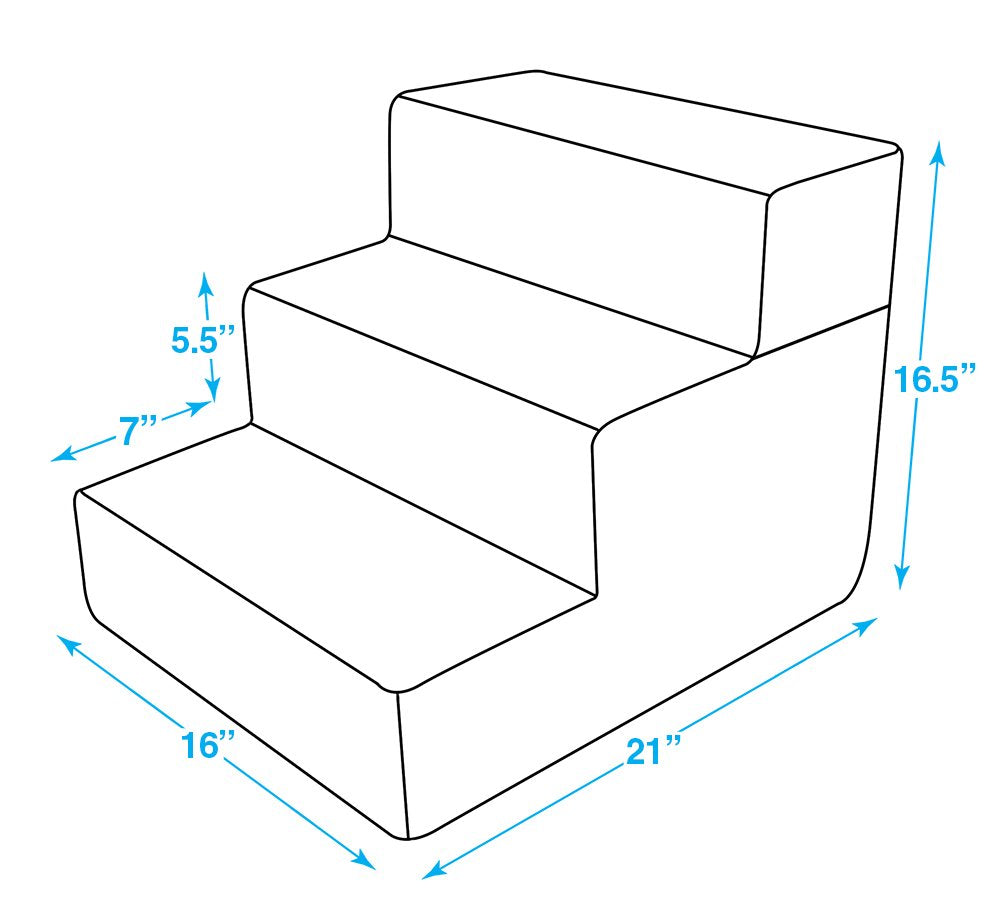 Best Pet Supplies Foldable Foam Pet Steps for Small Dogs & Cats, Portable Ramp Stairs for Couch, Sofa & High Bed Climbing, Non-S