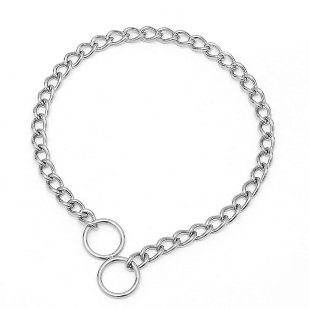 Silver Choke Chain For Dogs,Stainless Steel Training Choker Collar Slip P Link Martingale Collars Puppy Chain For Xxs Xs Small M