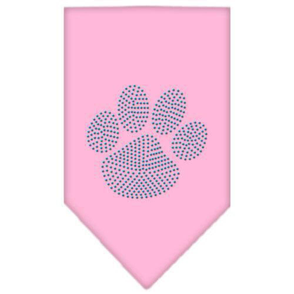 Mirage Pet Products Paw Blue Rhinestone Bandana, Large, Cocoa