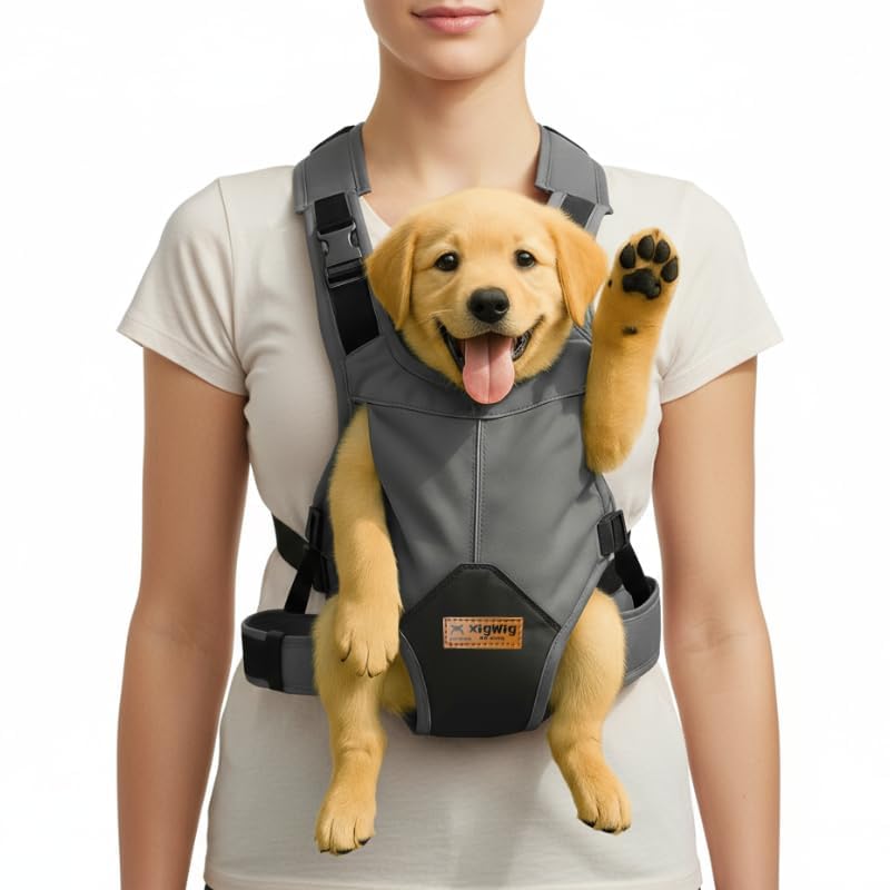 Xigwig Pet Carrier Backpack Adjustable Front Pack Breathable HeadOut Backpack With Wide Straps Shoulder Pads And Hip Belt Suppo