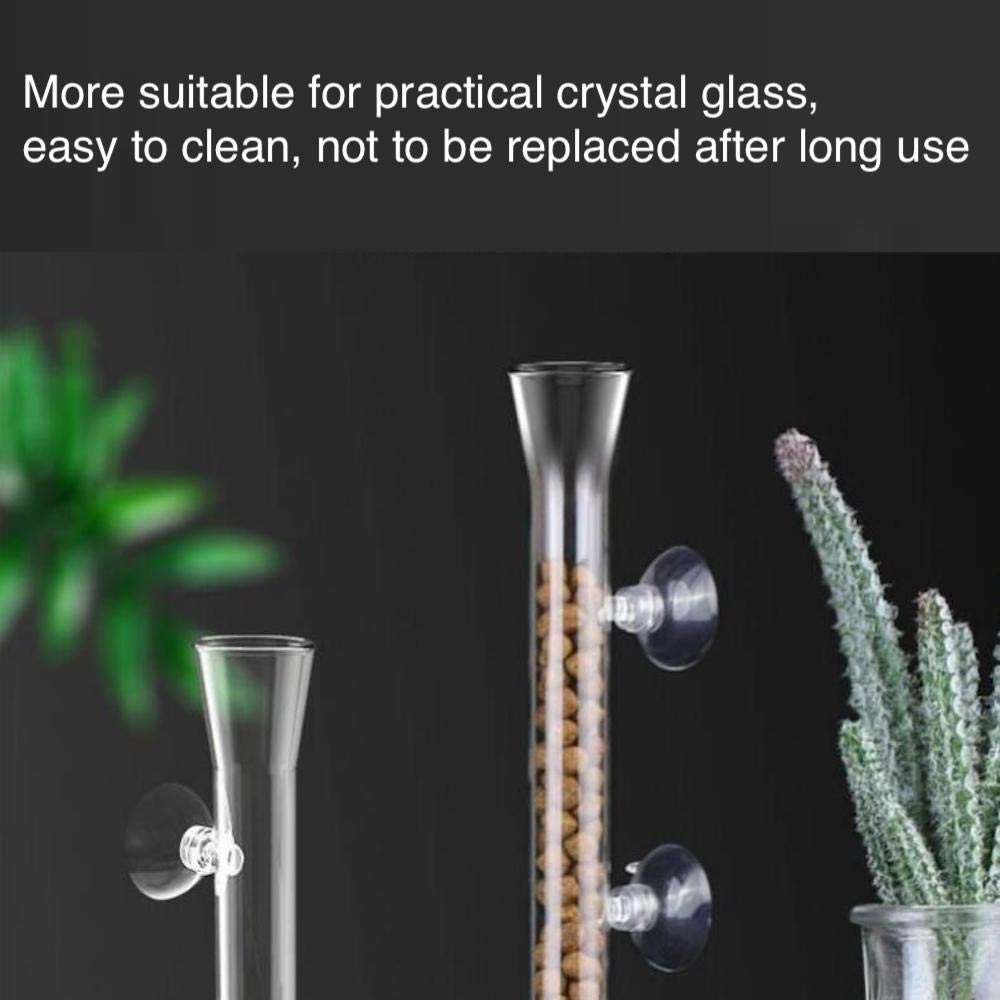 Aquarium Shrimp Feeding Tube and Dish, Clear Crystal Glass Fish Tank Shrimp Feeder Tube Tray