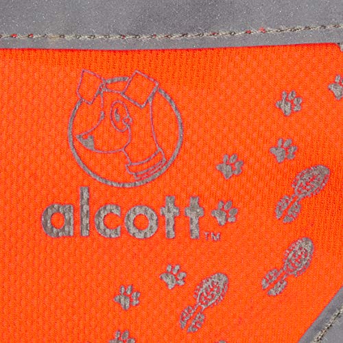 alcott Visibility Dog Bandana with Reflective Trim, Small, Neon Orange
